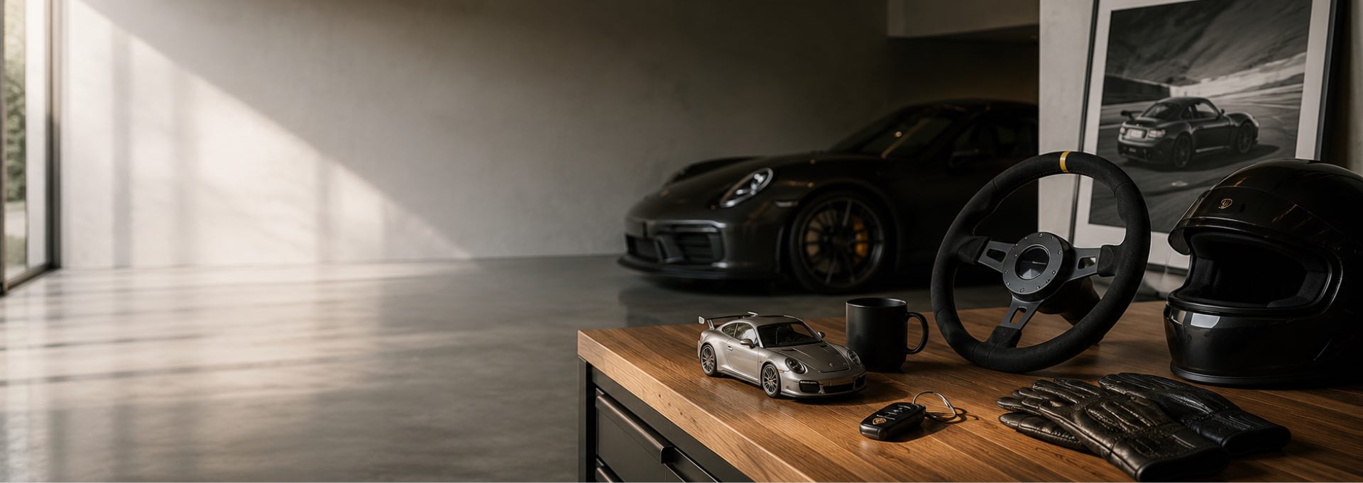Garagem moderna com carros premium